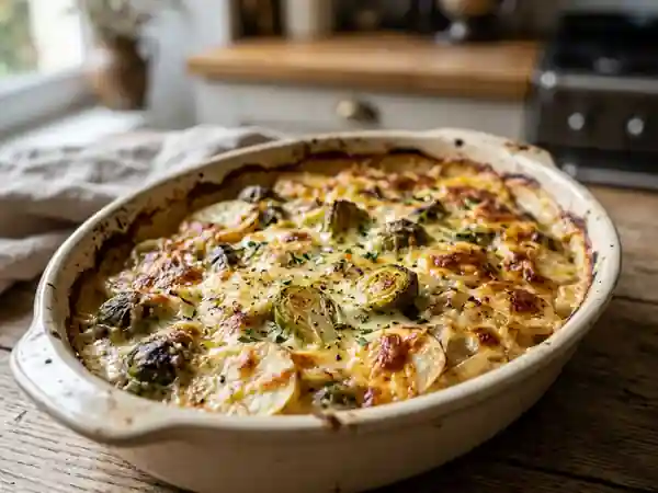 Gratin de choux de Bruxelles fondant et doré - Photo de présentation