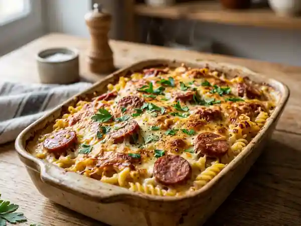 Pâtes gratinées à la Morteau et crème fondante - Photo de présentation