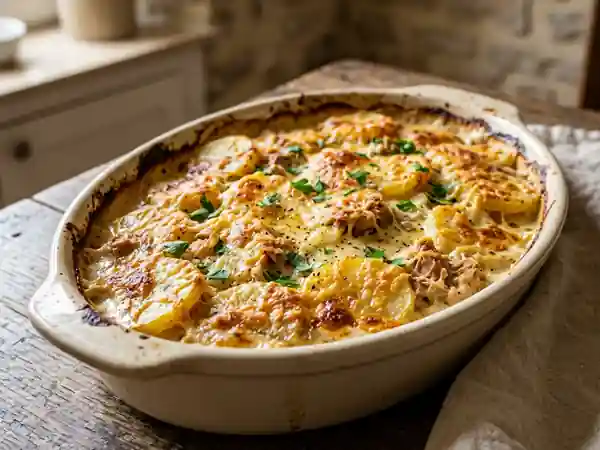 Gratin fondant de pommes de terre au thon - Photo de présentation