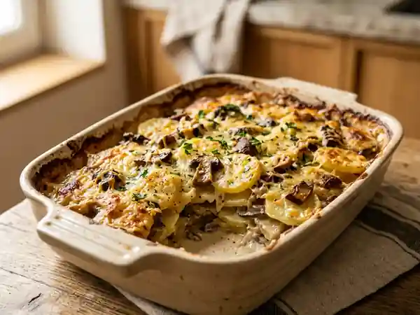 Gratin onctueux aux bolets et pommes de terre - Photo de présentation