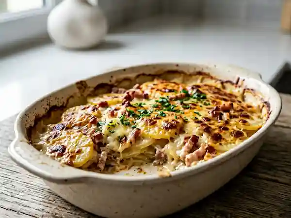 Gratin campagnard fondant et lardons grillés - Photo de présentation