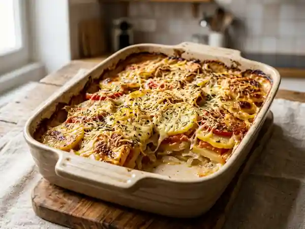 Gratin fondant de pommes de terre et tomates - Photo de présentation