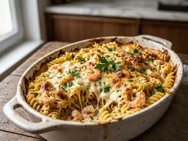 Torsades crémeuses aux crevettes et mozzarella - Photo de présentation