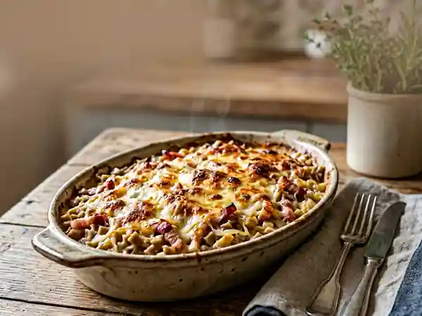 Crozets fondants au Beaufort et lardons fumés - Photo de présentation