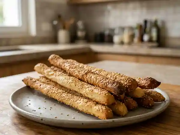 Gressins craquants à l'huile d'olive et sésame - Photo de présentation