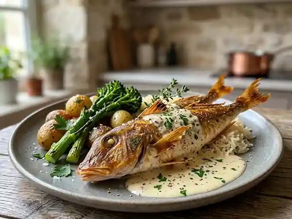 Grondins rôtis, sauce onctueuse au Pastis - Photo de présentation