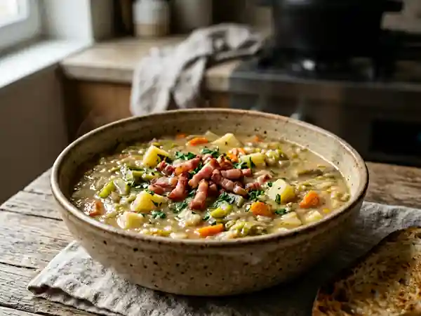 Grosse Soupe Traditionnelle de Wallonie : Soupe Repas Réconfortante - Photo de présentation
