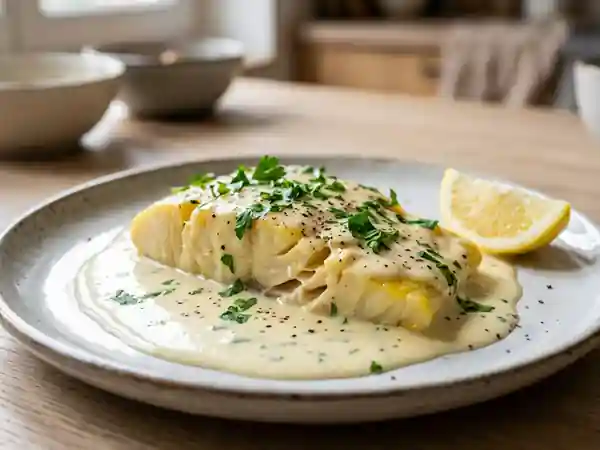 Haddock fondant et sa crème citronnée - Photo de présentation