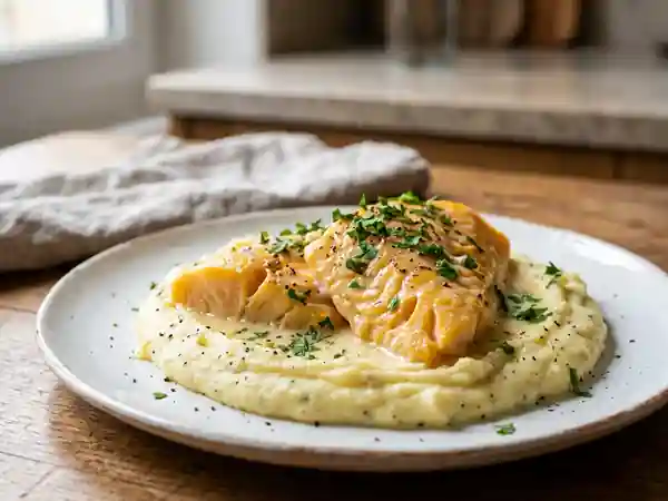 Haddock au lait : chair fondante et purée crémeuse - Photo de présentation