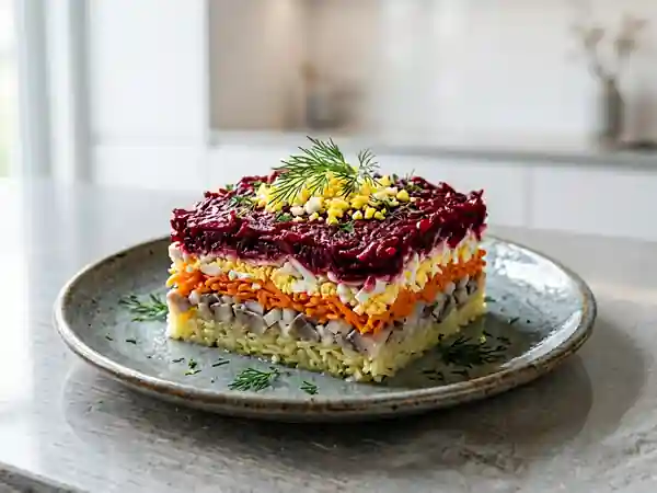 Salade Shuba fondante au hareng et betterave - Photo de présentation