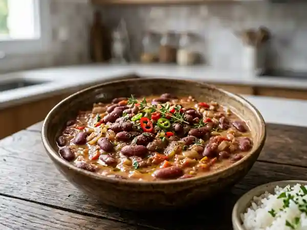Haricots rouges créoles fondants et épicés - Photo de présentation