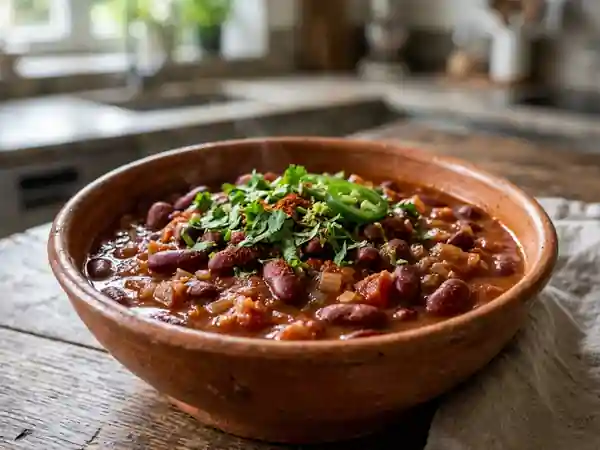 Haricots rouges fondants aux épices mexicaines - Photo de présentation