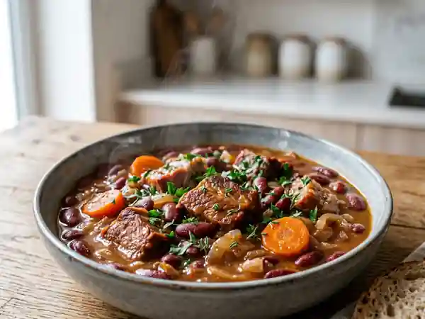 Palette de porc fondante aux haricots rouges - Photo de présentation