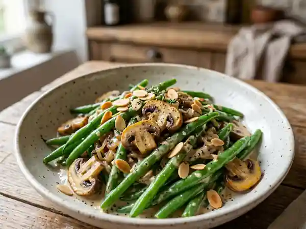 Haricots verts fondants aux amandes grillées - Photo de présentation