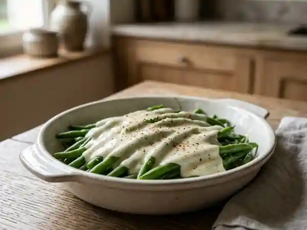 Haricots verts onctueux à la béchamel - Photo de présentation