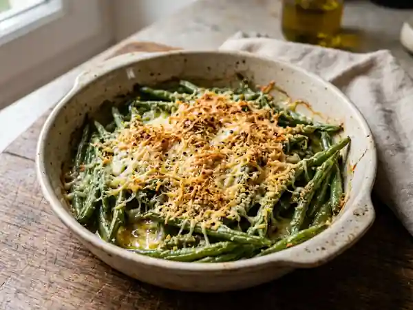 Haricots verts gratinés au four : recette savoureuse et facile - Photo de présentation
