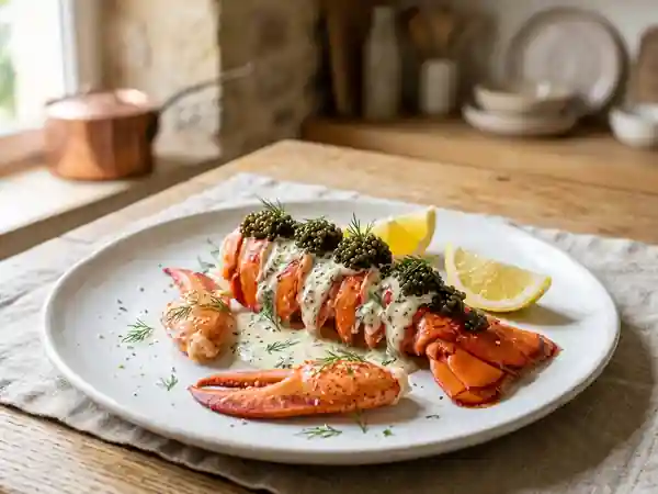Homards à la russe, caviar et aneth - Photo de présentation