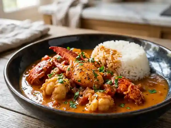 Homard à l'armoricaine, sauce onctueuse au cognac - Photo de présentation
