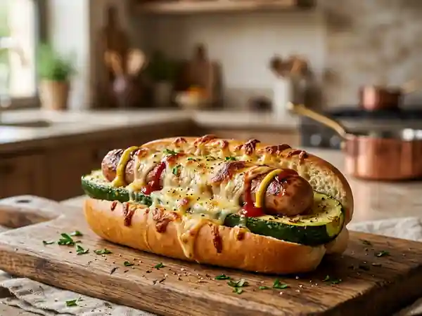 Hot-dog de courgettes gourmand et facile - Photo de présentation
