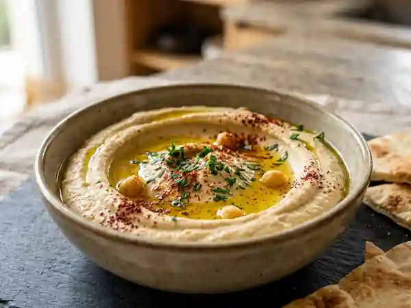 Houmous libanais onctueux au tahini - Photo de présentation