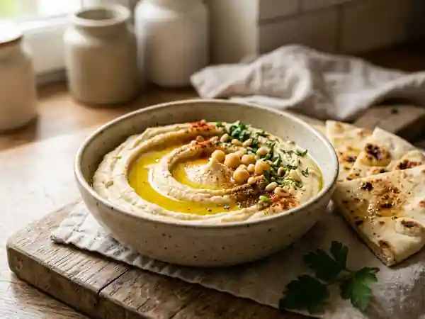 Houmous Crémeux de Pois Chiches : Recette Facile et Savoureuse - Photo de présentation