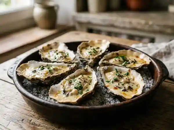 Huîtres chaudes au champagne : recette gourmande et raffinée - Photo de présentation