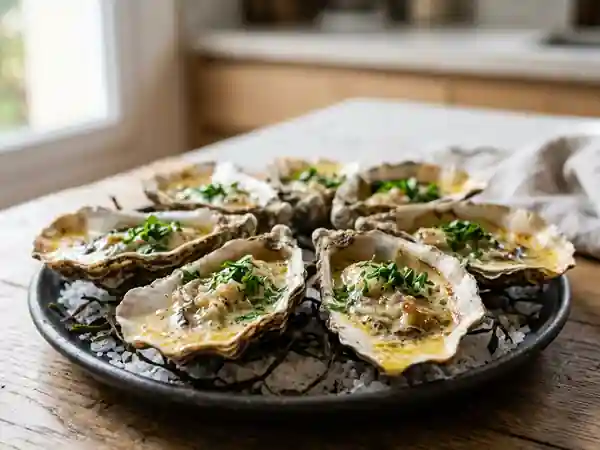 Huîtres chaudes aux échalotes : recette gourmande et facile - Photo de présentation