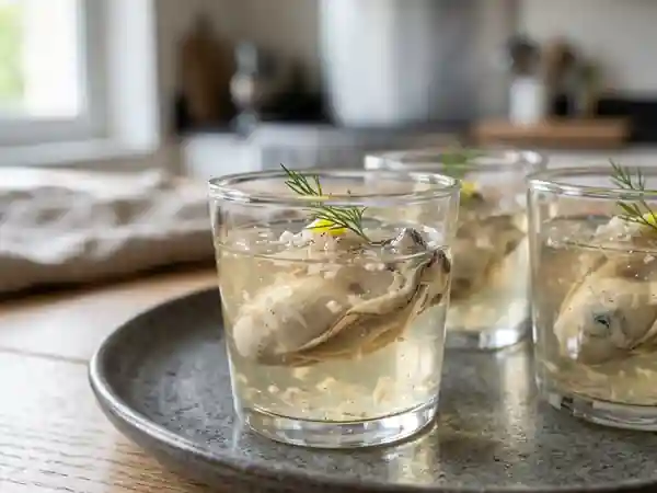 Huîtres fraîches en gelée délicate au Champagne - Photo de présentation