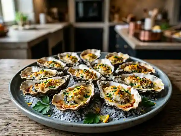 Huîtres gratinées aux agrumes : recette gourmande et raffinée - Photo de présentation