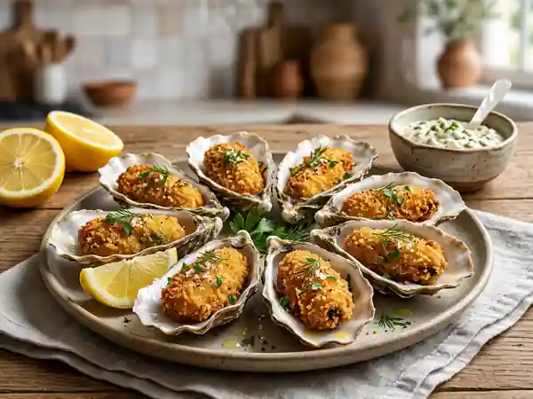 Huîtres Panées Croustillantes : Recette Facile et Gourmande - Photo de présentation