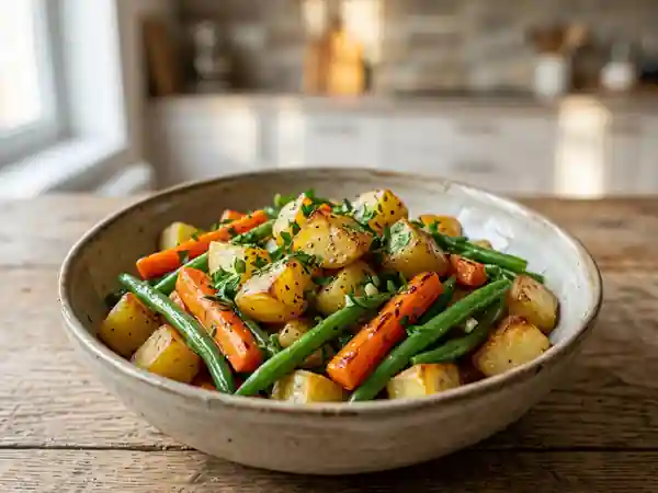 Poêlée de légumes croquants à l'ail et persil - Photo de présentation
