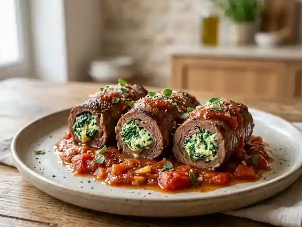 Involtini de bœuf farcis à l'italienne : recette savoureuse et facile - Photo de présentation