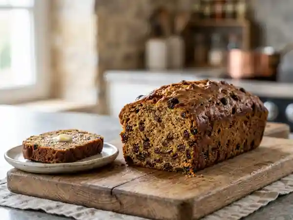 Cake irlandais au thé et raisins fondants - Photo de présentation