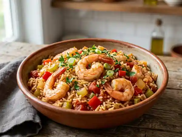 Jambalaya épicé aux crevettes - Photo de présentation