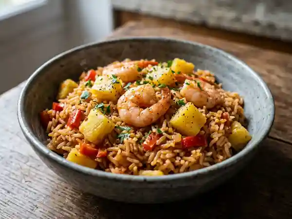 Jambalaya Cajun aux Crevettes et Ananas - Photo de présentation