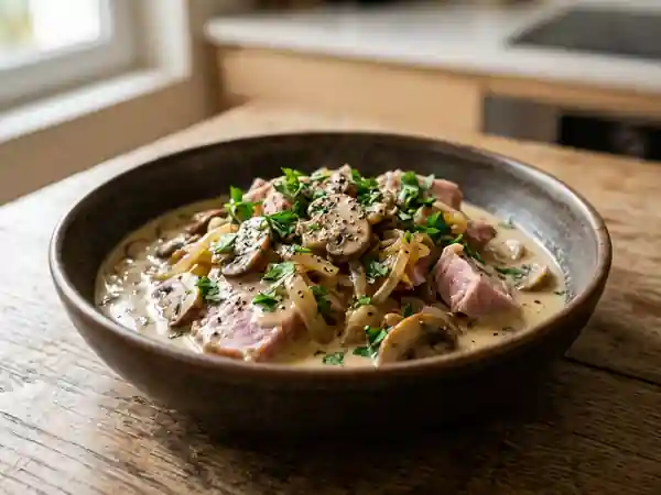 Jambon à la Bourguignonne Express : Recette Savoureuse et Facile - Photo de présentation