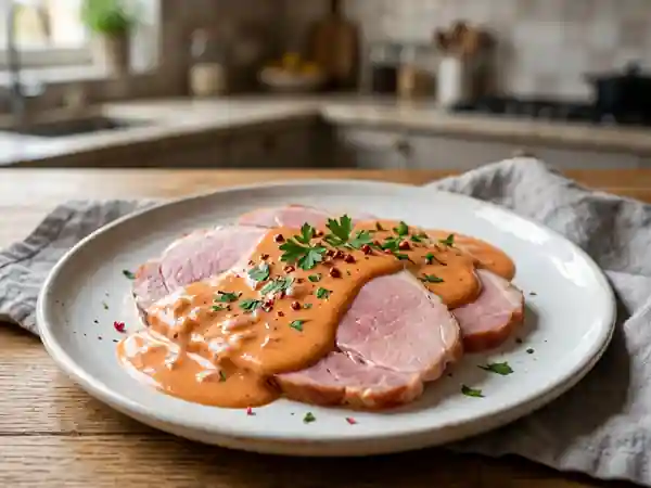 Jambon à la sauce Cardinal onctueuse - Photo de présentation