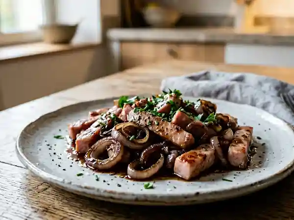 Émincé de jambon aux échalotes fondantes - Photo de présentation