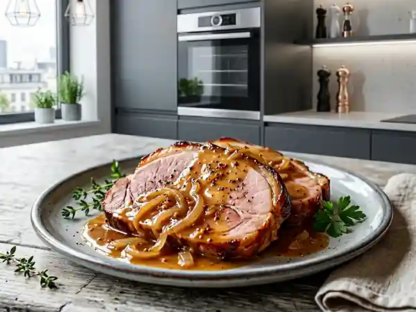 Jambon au cidre à la normande : recette traditionnelle savoureuse - Photo de présentation