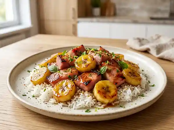Jambon Glacé au Miel et Bananes Fondantes - Photo de présentation