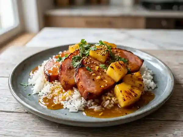 Jambon caramélisé à l'ananas et gingembre - Photo de présentation