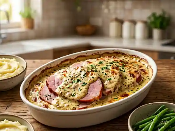 Jambon gratiné à la crème moutardée - Photo de présentation