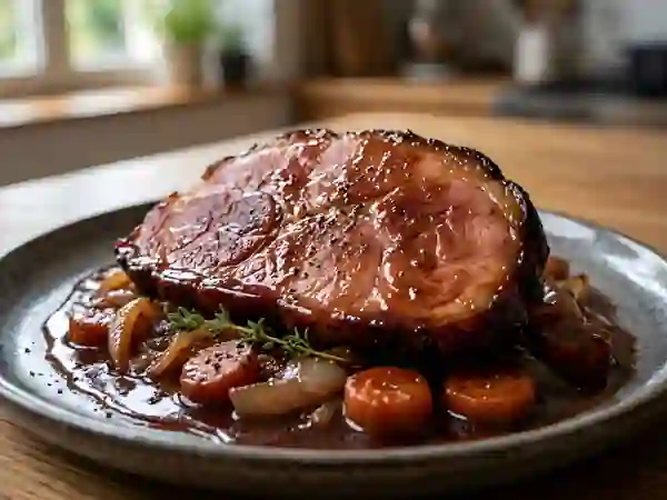 Jambon fondant braisé au Porto - Photo de présentation