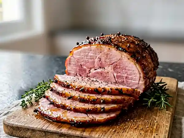 Jambon rôti au sirop d'érable caramélisé - Photo de présentation