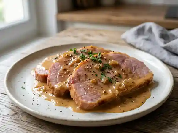 Jambon à la crème onctueuse et rhum ambré - Photo de présentation