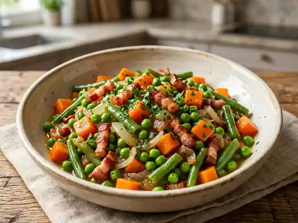 Jardinière fondante aux légumes et lardons fumés - Photo de présentation