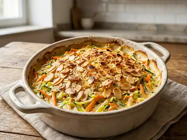 Julienne de légumes en croûte d'amandes croustillante - Photo de présentation