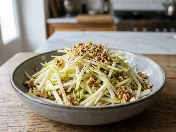 Julienne d'endives croquante aux noix et vinaigrette légère - Photo de présentation