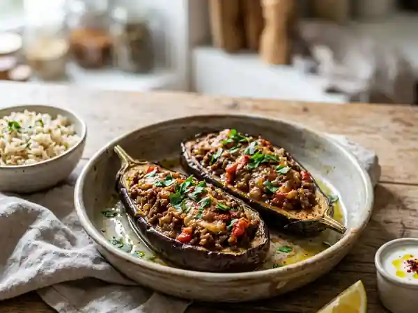 Karni Yarık : Aubergines farcies à la turque, recette traditionnelle savoureuse - Photo de présentation