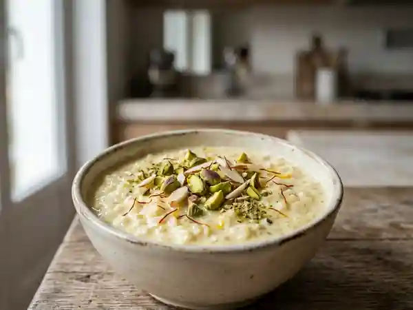 Kheer Indien Crémeux au Safran et Pistaches - Photo de présentation